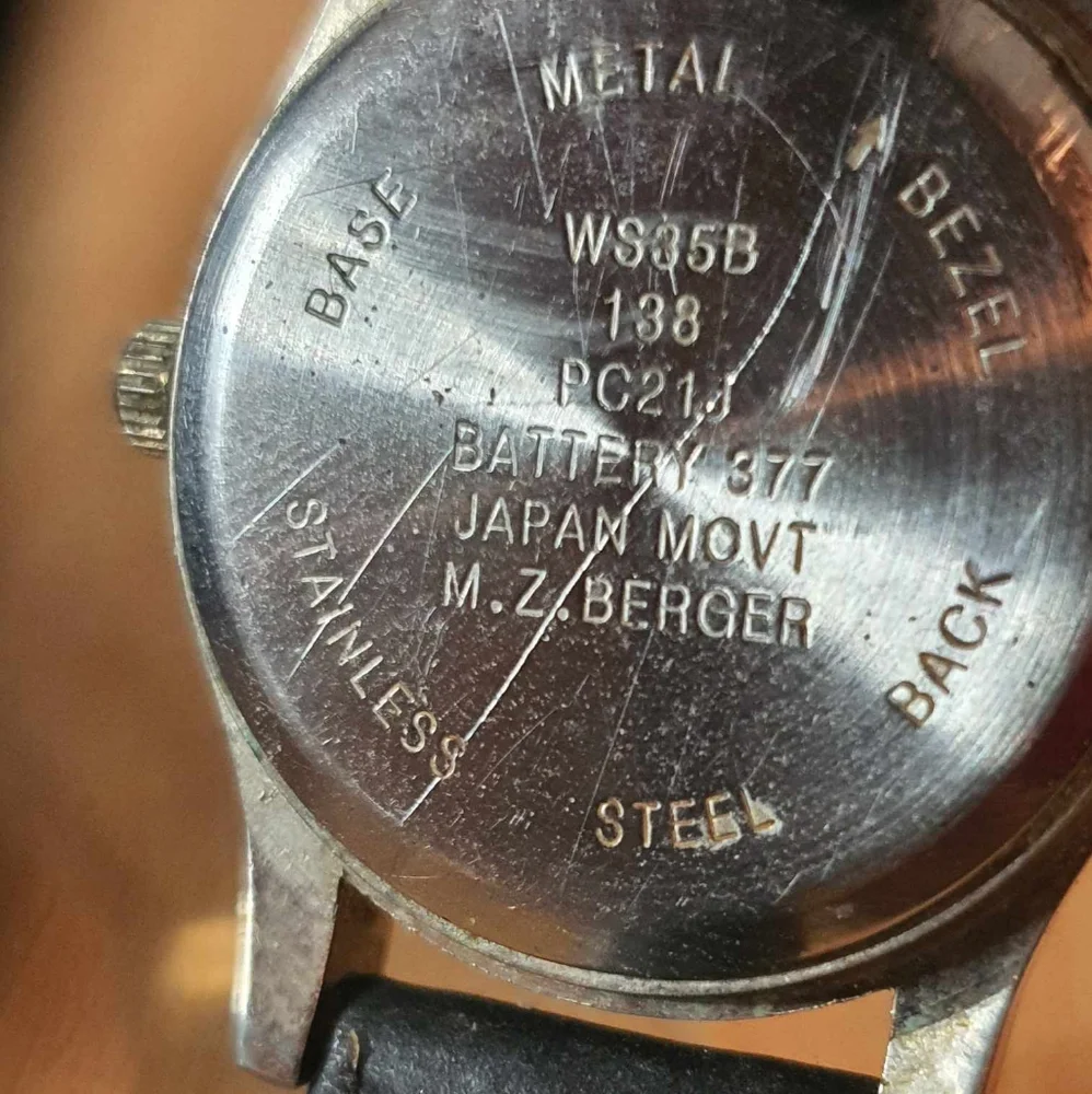 🦋10/$20🦋 M.z. Berger Silver/White Leather Women's Watch